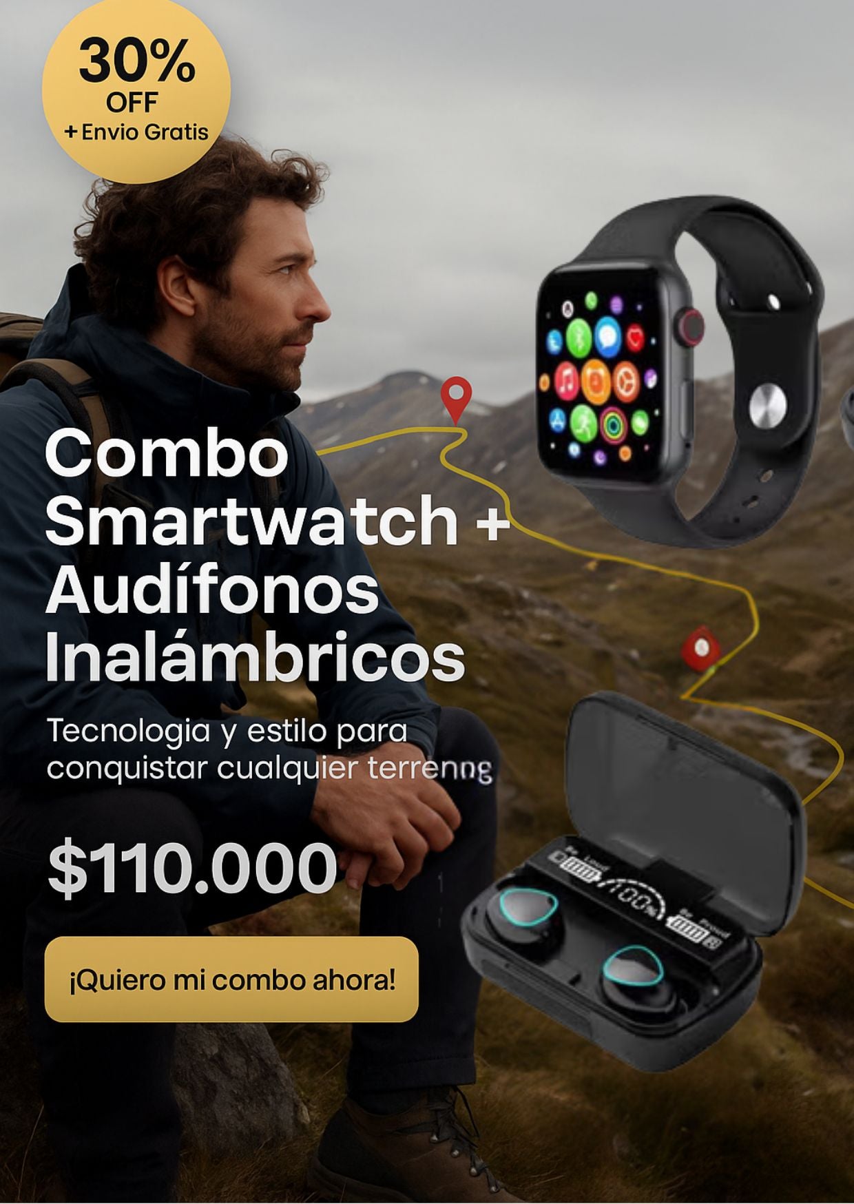 Combo Smartwatch + audifonos.